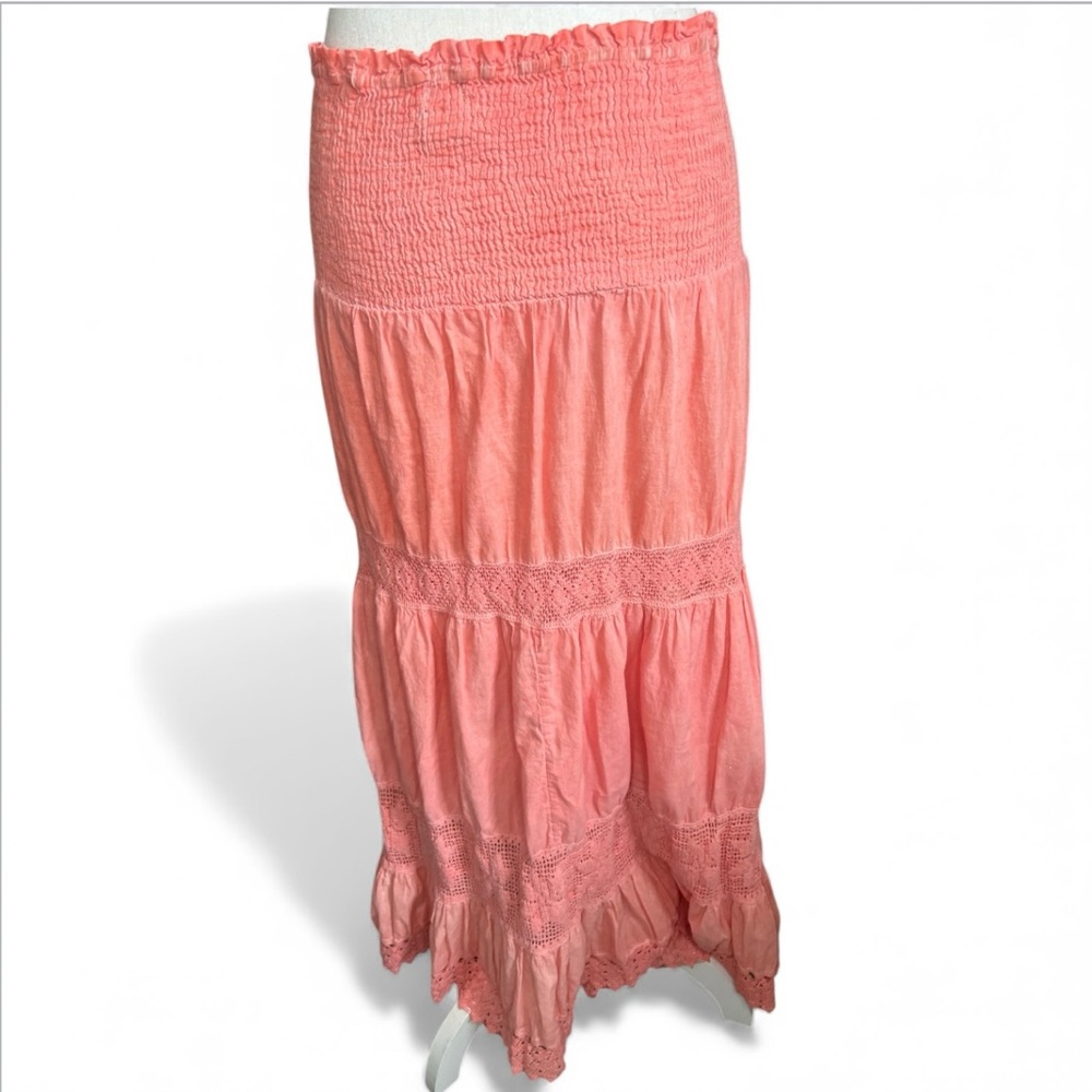 Raviya peach coral maxi skirt boho Whimsygoth Fairycore feminine western - Picture 3 of 9